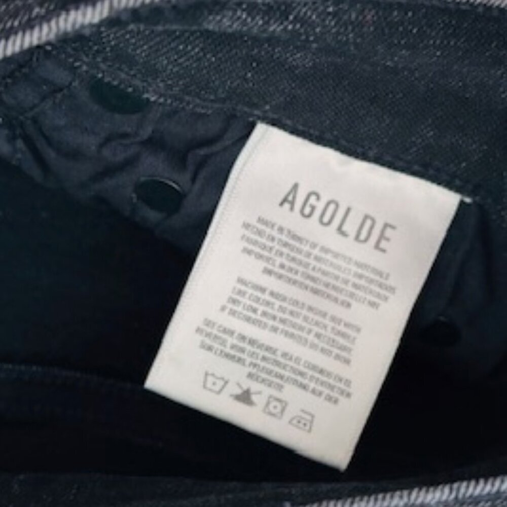 Agolde Distressed Staight Leg Jeans - Black size 27 - Picture 7 of 7
